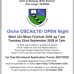 Oíche Oscailte/Open Night 22/09/26